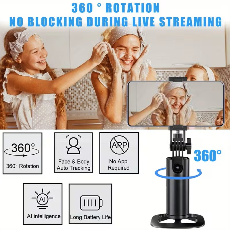 Auto Face Tracking Tripod 360° Rotation Desk Stand