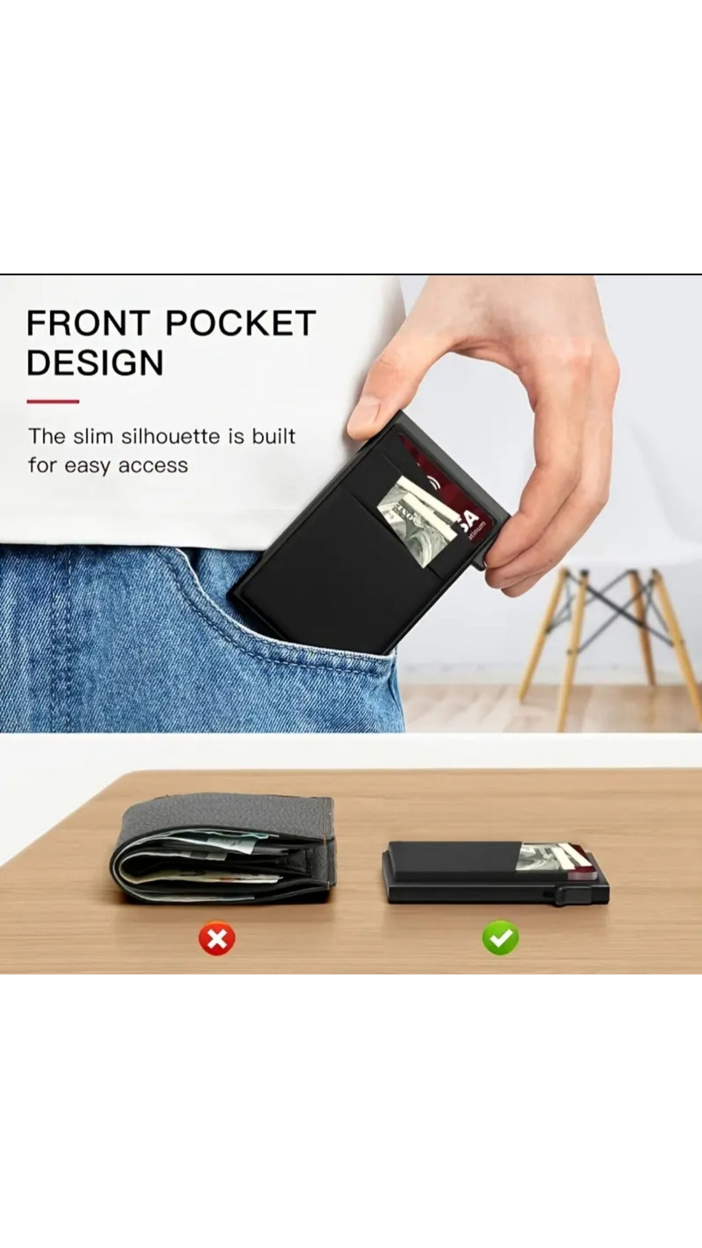 Side-pop RFID Blocking Aluminum Alloy Wallet