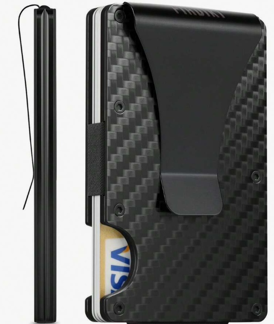 Men's RFID Blocking Slim Wallet Money Clip & Card Holder