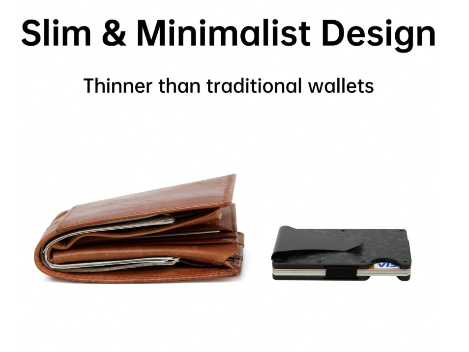 Men's RFID Blocking Slim Wallet Money Clip & Card Holder