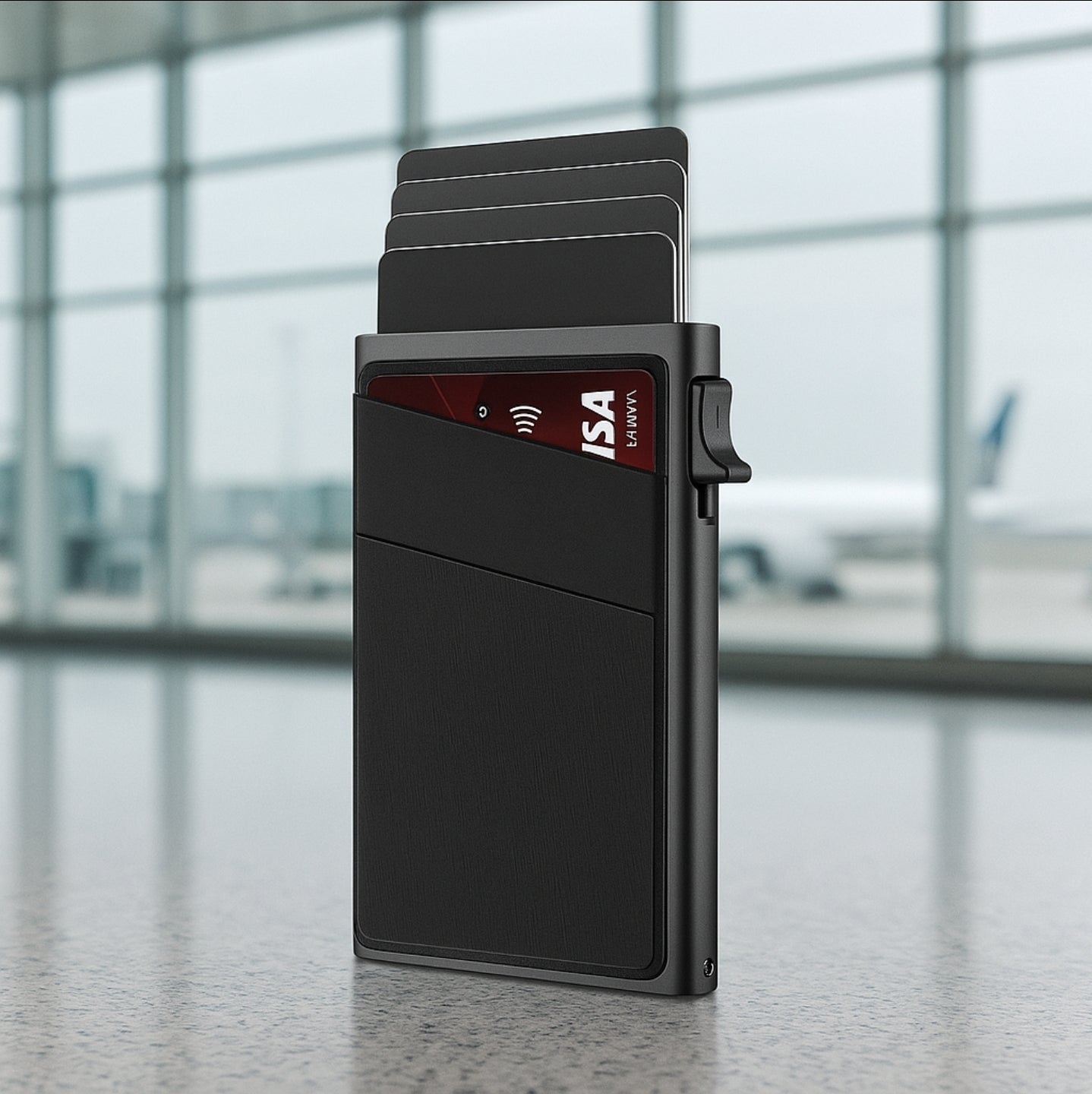 Side-pop RFID Blocking Aluminum Alloy Wallet